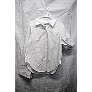 KBB by Kahlana Women's Long Sleeve The Convertible Sleeve Shirt White Medium